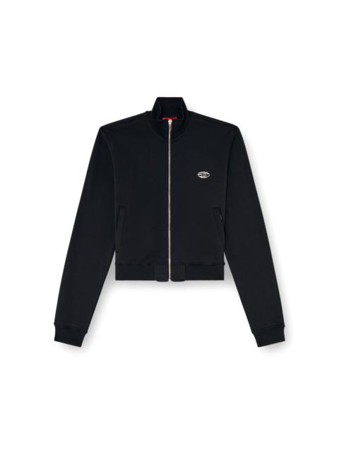 Diesel ZIPPED SWEATSHIRT WITH SILVER OVAL D