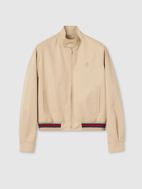 GUCCI Cotton twill zip jacket with Web