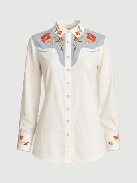 THE GREAT. THE EMBROIDERED WESTERN SHIRT