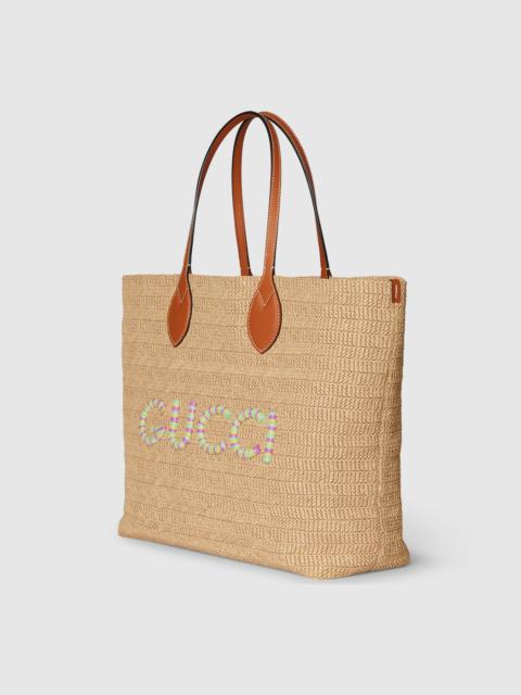 Medium tote bag with Gucci patch