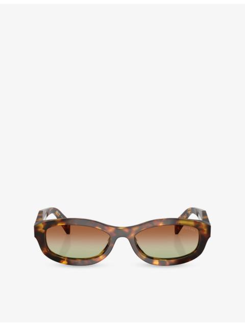 Prada PR D24S Oval-Frame Acetate Sunglasses