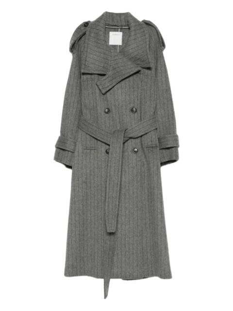 Sportmax AROLD pinstriped belted coat