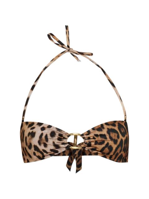Moschino ring leopard-print beachwear top