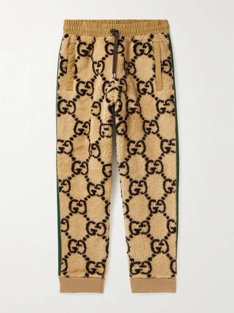 GUCCI Striped Logo-Jacquard Wool-Blend Fleece Sweatpants