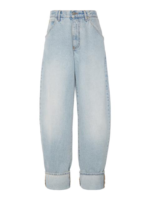 DARKPARK Khris Rigid Natural-Rise Cuffed Barrel-Leg Jeans blue