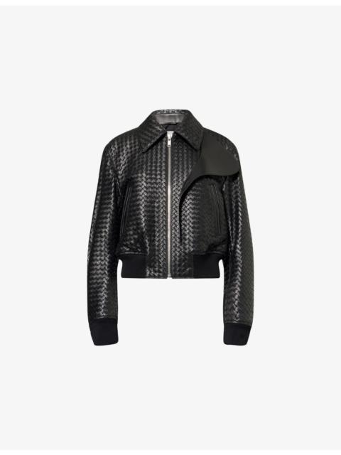 Bottega Veneta Intrecciato Leather Blouson Jacket