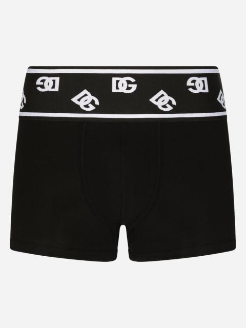 Dolce & Gabbana Fine-rib cotton boxers with DG logo