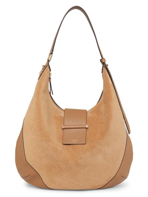 JIMMY CHOO Women's Medium Bar Suede Hobo Bag - Toffee Toffee Shiny Gold