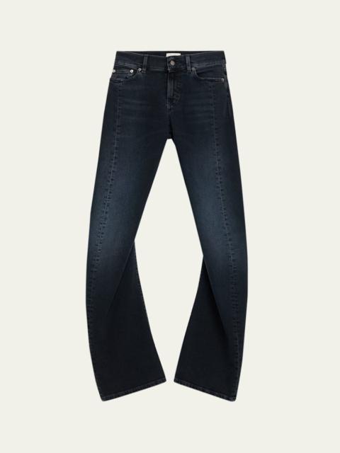 HAIKURE Gery Low-Rise Slim Flare Jeans