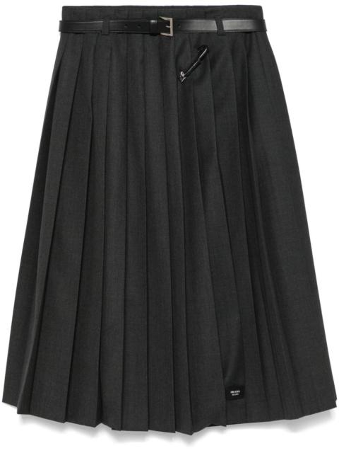 Prada pleated midi skirt