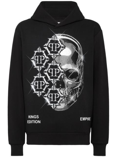 PHILIPP PLEIN logo-print cotton-blend hoodie