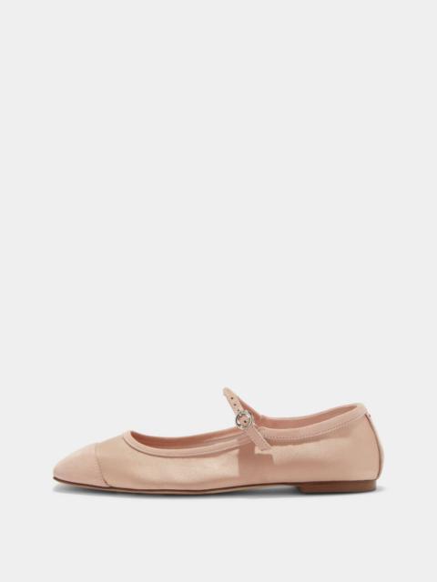Aeyde Uma 새틴 과 suede mary jane flats peach