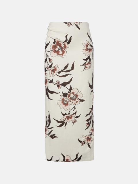 SIR. Floral linen maxi skirt