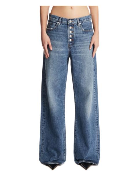 FRAME The Loose Exposed Buttons Jeans Blue