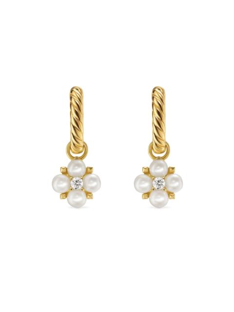 DAVID YURMAN Women's Petite Modern Renaissance Pearl Drop Earrings in 18K Yellow Gold with Diamonds, 18MM - Akoya