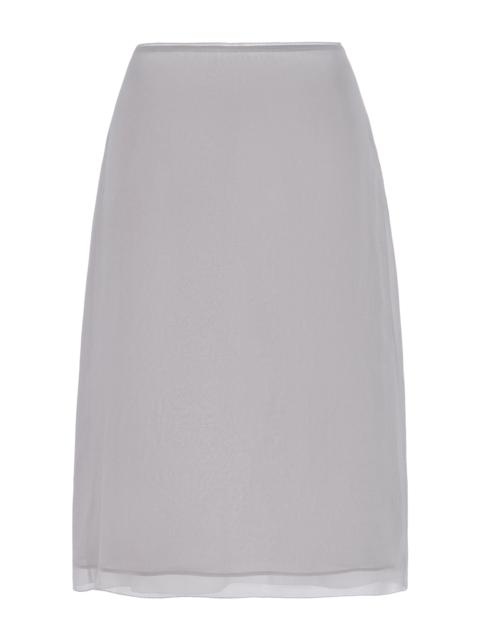 Totême Silk-Chiffon Knee-Length Slip Skirt grey