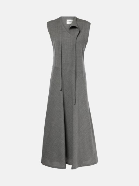 Jil Sander asymmetric virgin-wool midi dress