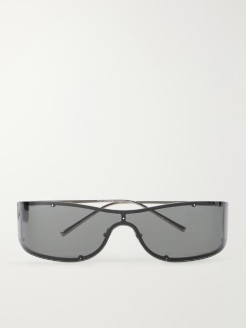 SAINT LAURENT Mask Aviator-Style Silver-Tone Sunglasses