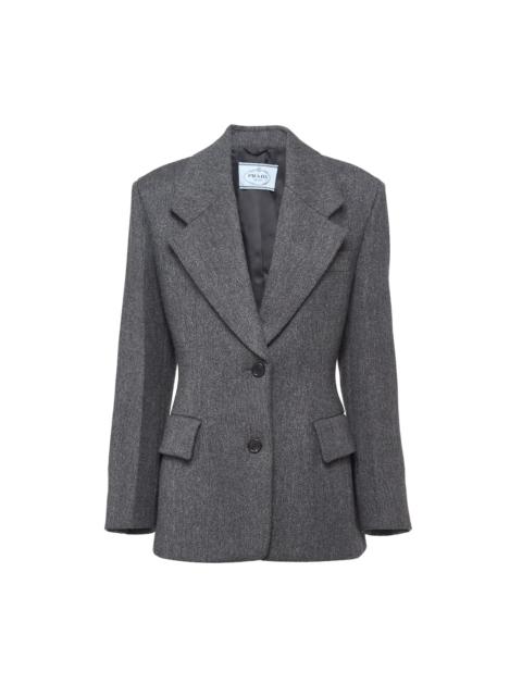 Prada Single-breasted textured wool jacket