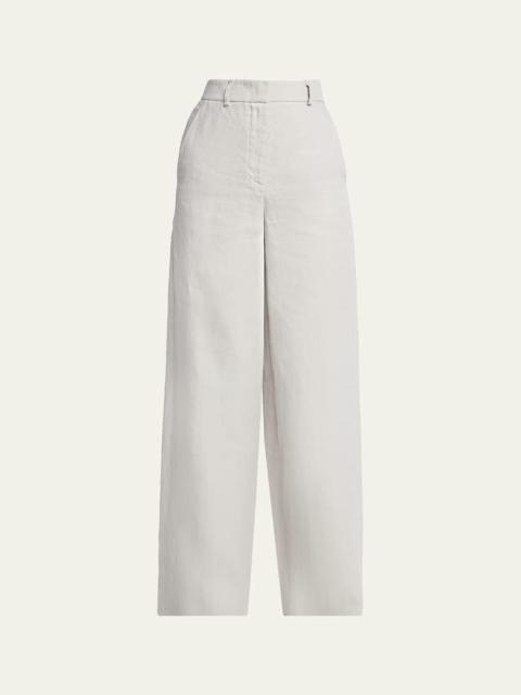 GIORGIO ARMANI Linen Straight-Leg Trousers