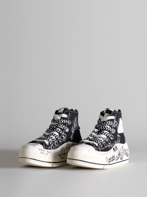 Kurt High Top Sneaker - Black Graffiti | R13 Denim Official Site