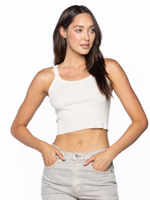 Cropped Ribbed Tank - Vintage Ivory