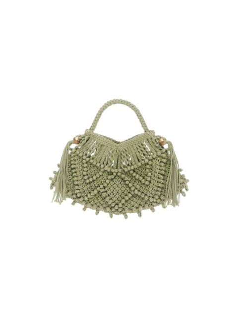 ALÉMAIS Macrame Crescent Bag Sage