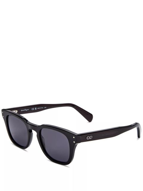 FERRAGAMO Double Gancini Square Sunglasses, 49mm