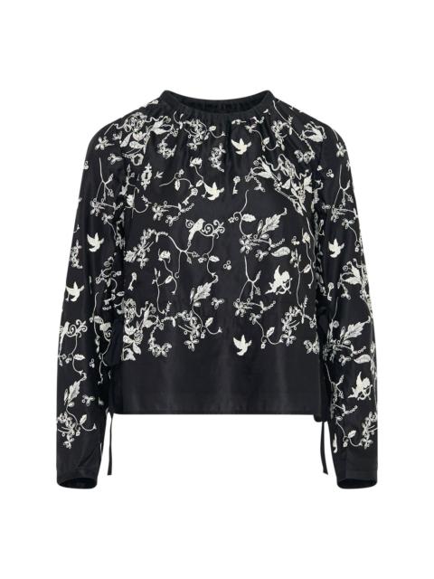 RENLI SU Long Sleeve Embroidered Blouse