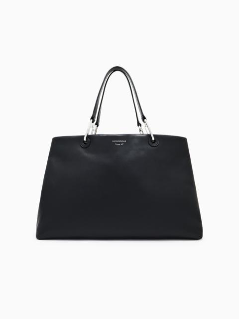 EMPORIO ARMANI NAPPA BAG WITH DOUBLE HANDLE AND INNER ZIP POUCH