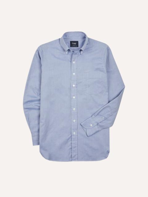 Drake's Navy Pinpoint Oxford Cotton Cloth Button-Down Shirt