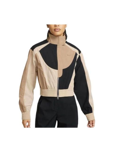 Nike (WMNS) Nike Sportswear Collection Woven Jacket 'Beige Black' DV8308-200