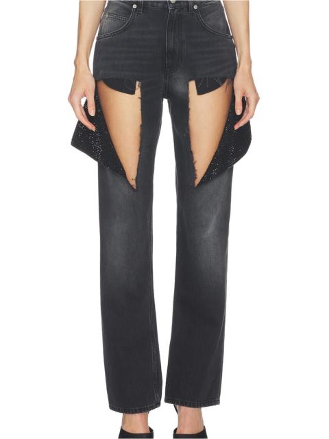 AREA Hotfix Thigh Slash Jean