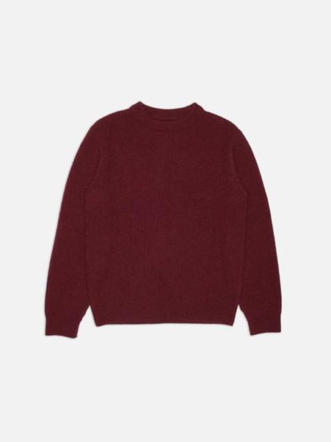 Nudie Jeans August Rib Wool Sweater Burgundy