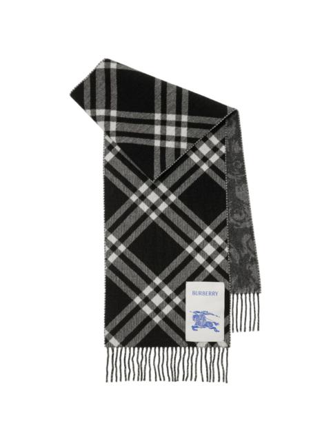 rose-print cashmere scarf