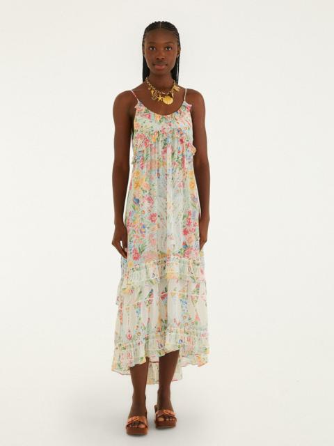 FARM RIO Multicolor Rendeira Ruffled Sleeveless Maxi Dress