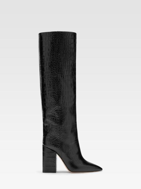 PARIS TEXAS Croc-effect leather boot