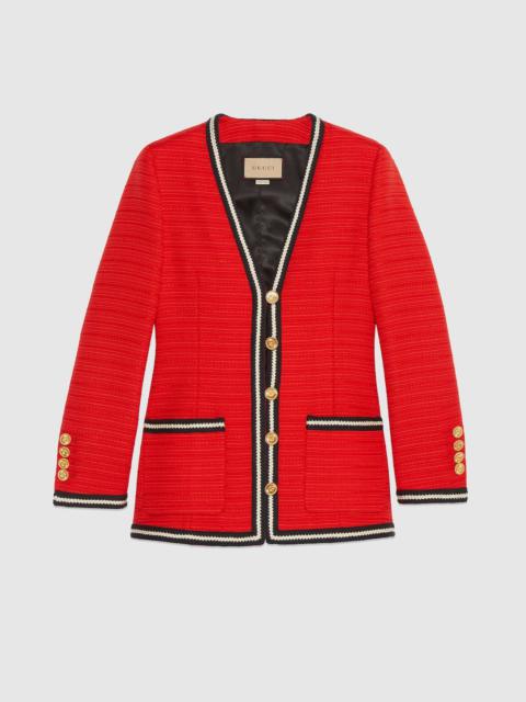 GUCCI Wool jacket with braided ribbon trim