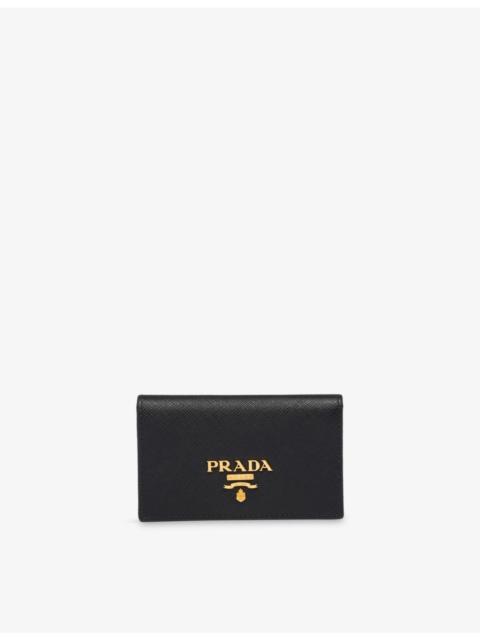 Prada Brand-Embellished Leather Card Holder