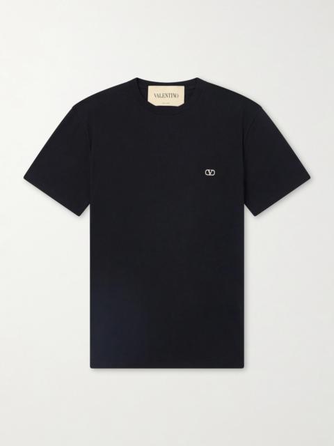 Valentino Logo-Embroidered Cotton-Jersey T-Shirt