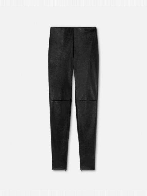 VERSACE Plongé Leather Leggings