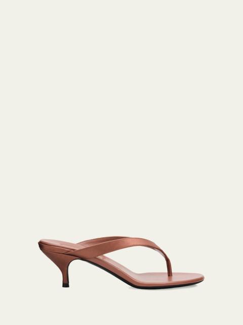 Miu Miu Satin Kitten-Heel Thong Sandals