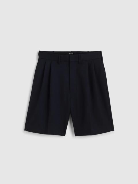 Madewell Double-Pleated Shorts in Herringbone Wool Blend