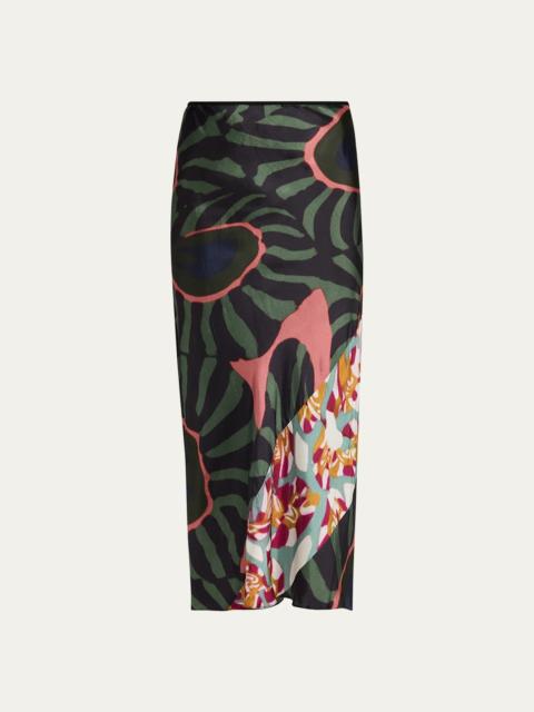 Dries Van Noten Women's Sati Abstract Midi Skirt - Khaki
