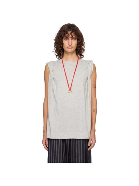 Dries Van Noten Gray Loose Sleeveless T-shirt