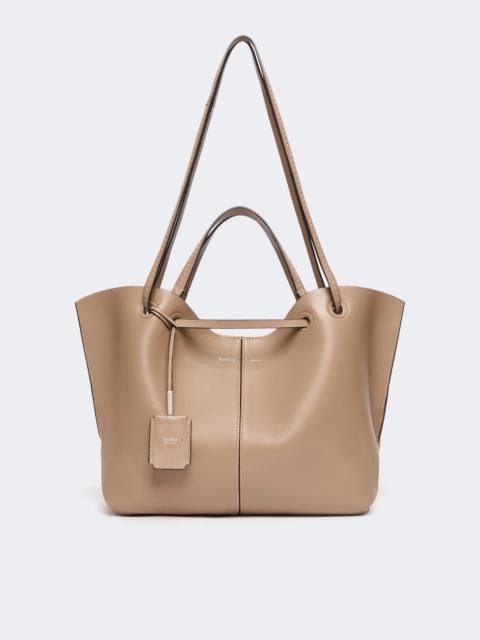 Max Mara MIXEDDOUBLES Double nappa leather shopper bag - MUD