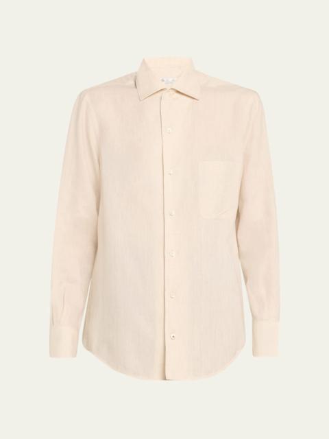 Loro Piana Andre Button Down Linen Solaire Shirt