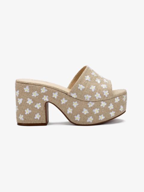 Larroudé Miso Platform Sandal In Raw Linen