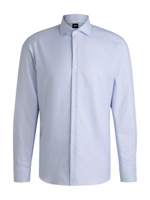 BOSS REGULAR-FIT SHIRT IN STRUCTURED COTTON