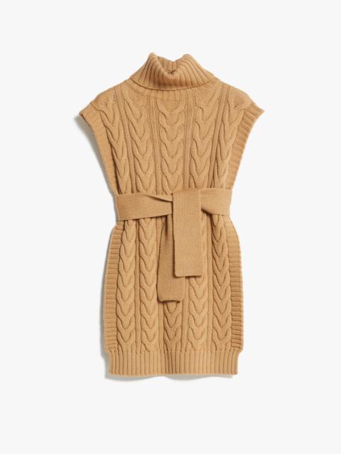 Max Mara AFA Cable-knit mini poncho